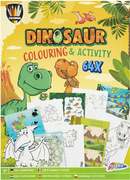 Carte de colorat și activități Grafix - Dinozaur