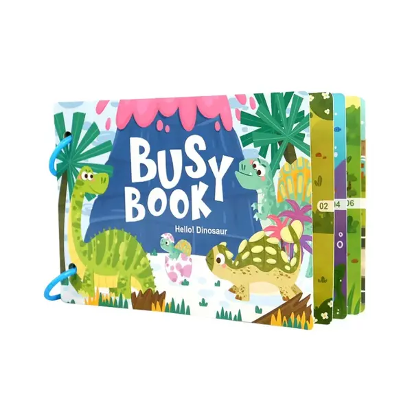Carte educativă Busy Book, 6 tematici - Dinozaur