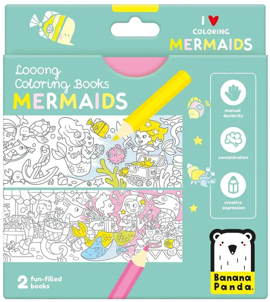 Cărți de colorat Banana Panda Looong Coloring Book - Sirene