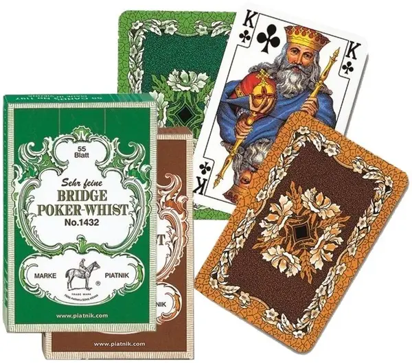 Cărți de joc Piatnik - model Bridge-Poker-Whist, culoare verde