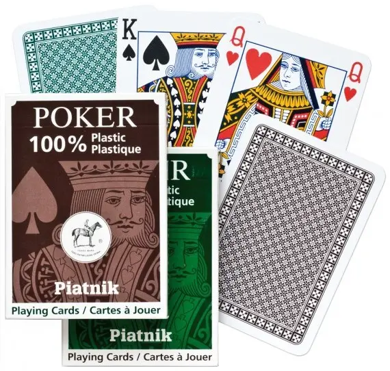 Cărți de joc Piatnik - poker 100% plastic, maro