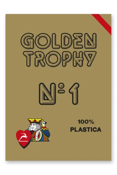 Carti de joc POKER Golden Trophy - 100% Plastic - Albastru Rosu