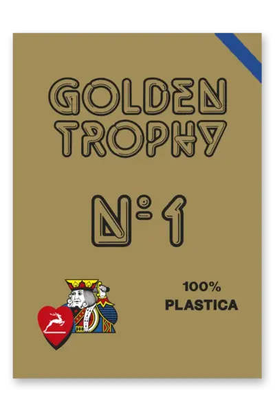 Carti de joc POKER Golden Trophy - 100% Plastic - Albastru Rosu