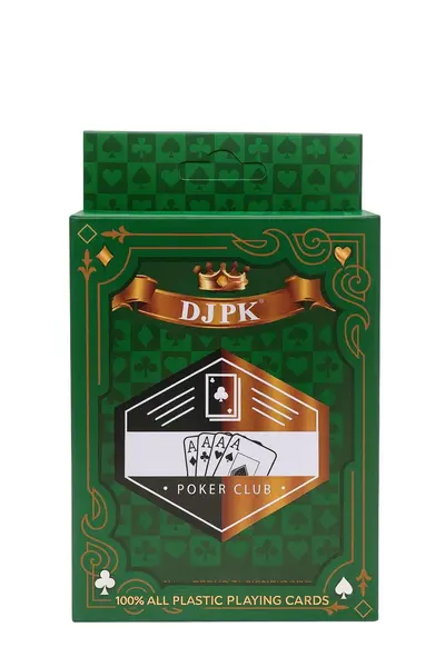 Carti de Joc Profesionale 100% Plastic Poker Club - Pachet Unic Verde