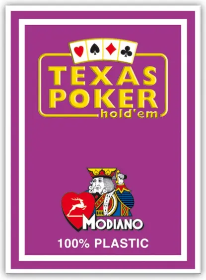 Cărți de poker din plastic Texas Poker - spatele mov