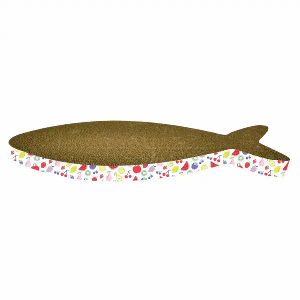 Carton de zgariat pentru pisici, model peste, 44.45 A 13.97 A 5.08 cm, Multicolor