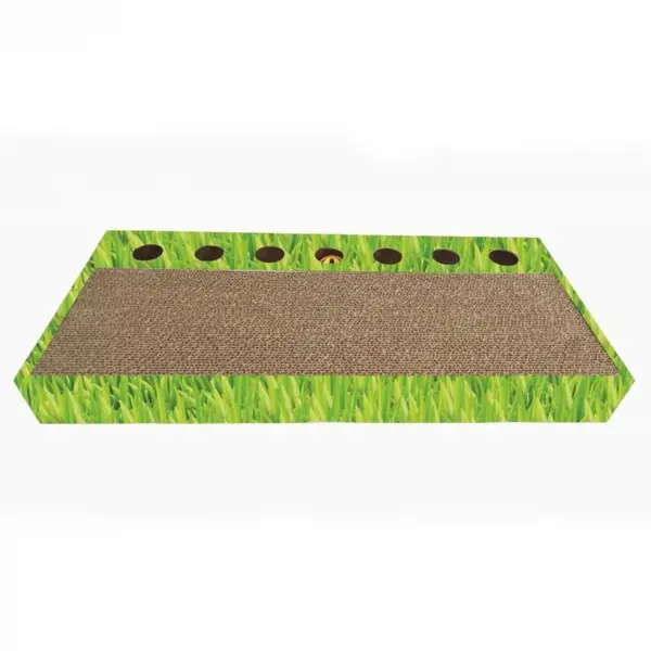 Carton de zgariat pentru pisici, model ScratchPlay, 48.26 A 22.22 A 5.08 cm, Verde