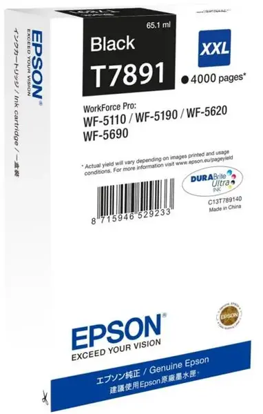 Cartus cerneala Epson T7891 XXL, 4000 pagini (Negru)