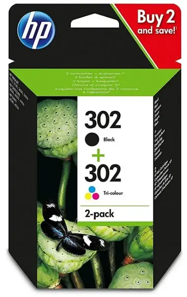 Cartus cerneala HP 302 (Negru, Cyan, Magenta, Galben - pachet dublu)