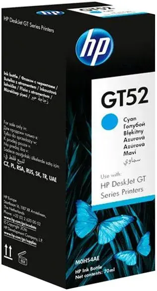 Cartus cerneala HP GT52 M0H54AE, acoperire 8000 pagini, 70ml (Cyan)