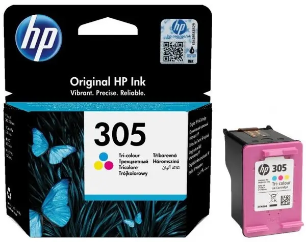 Cartuș de cerneală HP - 305, pentru DeskJet 27xx/41xx/Envy 6000, tricolor
