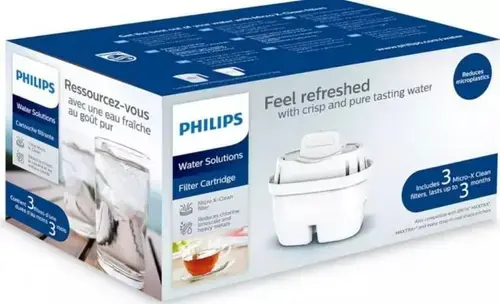 Cartus filtrant de apa Philips Micro X-Clean AWP211/58, 3 bucati, 100 L (Alb)