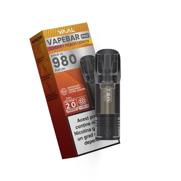 Cartus Vapebar PRO 980 pufuri 20mg - Cherry Peach Lemon