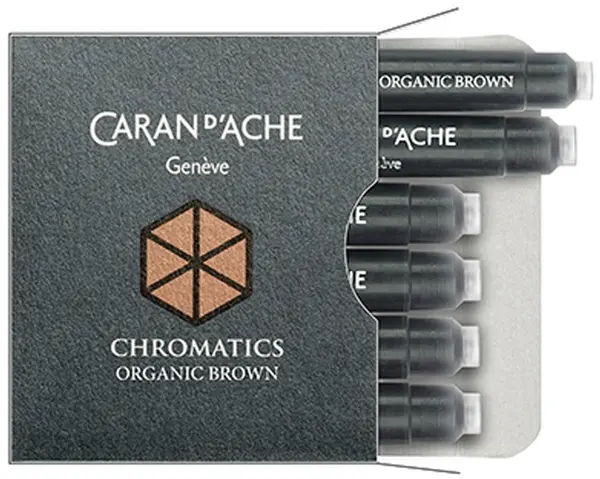 Cartuse pentru stilou Caran d'Ache Chromatics – Maro, 6 bucati