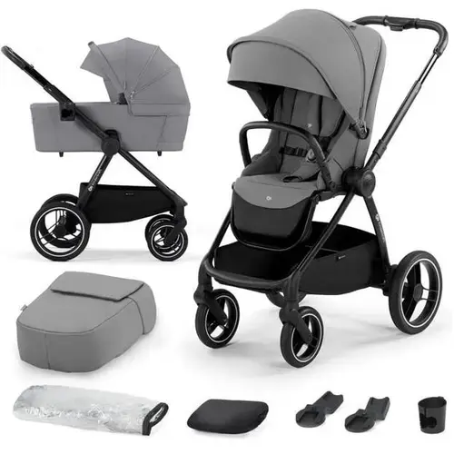 Carucior 2 in 1 KinderKraft Nea, 0 - 22kg, pliabil, Gri