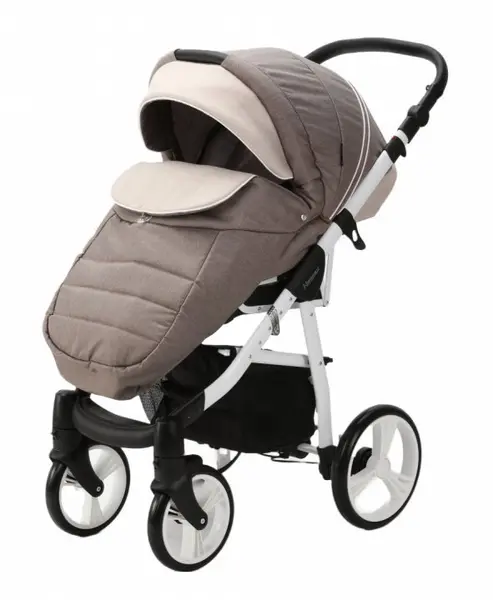 Carucior 3 in 1 Adamex Neonex TIP46B Coffee Brown, scaun auto iSize, spatar reglabil pana la orizontala, landou cu spatar reglabil, suspensii, accesorii incluse