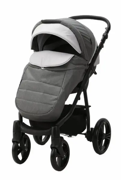Carucior 3 in 1 Adamex Neonex TIP48C Stone Gray, scaun auto iSize, spatar reglabil pana la orizontala, landou cu spatar reglabil, suspensii, accesorii incluse