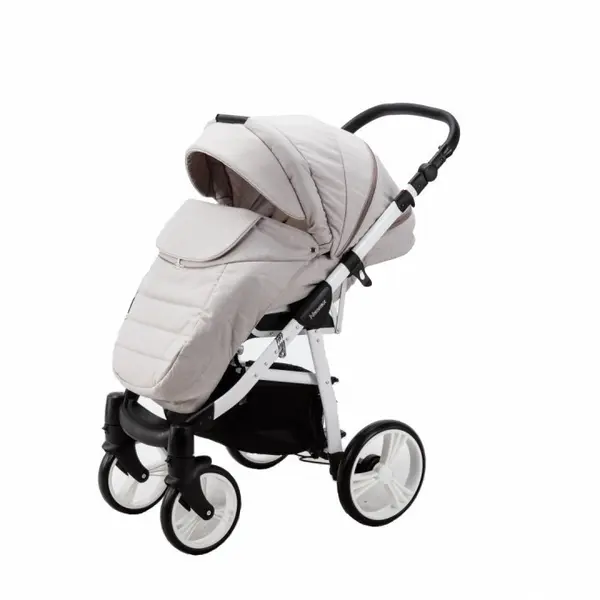 Carucior 3 in 1 Adamex Neonex TIP54B Pearl, scaun auto iSize, spatar reglabil pana la orizontala, landou cu spatar reglabil, suspensii, accesorii incluse