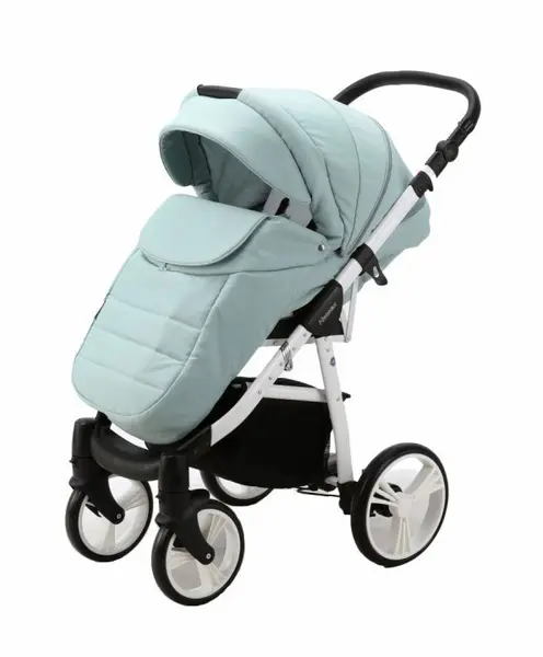 Carucior 3 in 1 Adamex Neonex TIP56B Green Mint, scaun auto iSize, spatar reglabil pana la orizontala, landou cu spatar reglabil, suspensii, accesorii incluse