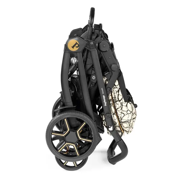 Carucior 3 in 1 Peg Perego Book SLK 0 - 22 kg Graphic Gold negru bej i-Size