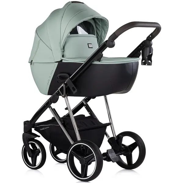 Carucior 3 in 1 pentru copii Chipolino Imperium Matcha, cadru din aluminiu, sezut reversibil, maner reglabil, roti cu suspensii, pozitie anti-reflux, greutate admisa 22 kg