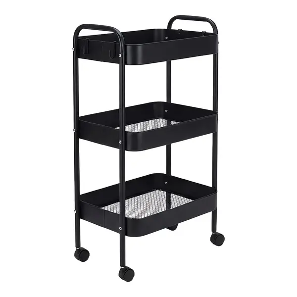 Carucior 3 Niveluri Nedea, Metal, Alb, 41x30x77 cm