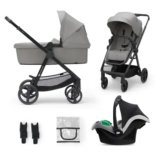 Carucior 3in1 KINDERKRAFT NEWLY, 0 - 22kg, Gri