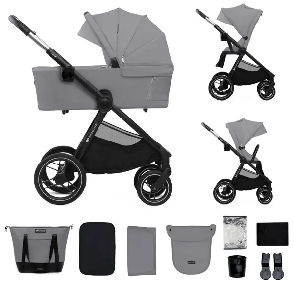 Cărucior combinat 2 în 1 KinderKraft - Nea 2, Platinium Grey