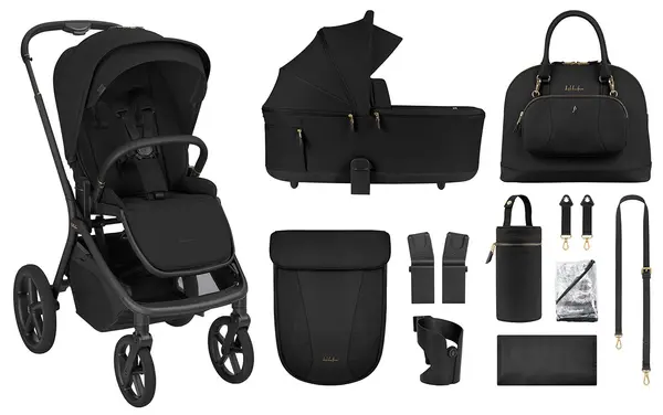 Cărucior combinat 2 în 1 pentru bebeluși KikkaBoo Platinum – Goya, Noir