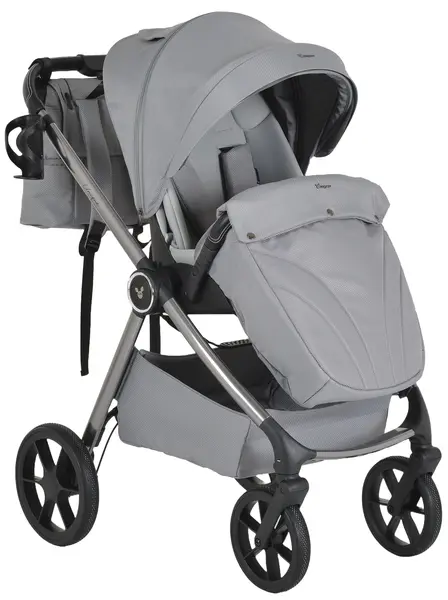 Cărucior combinat 3 în 1 Cangaroo - Unique, Cloud Silver