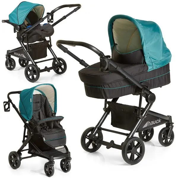 Cărucior combinat 3 în 1 Hauck - Atlantic Plus Trio Set, Everglade