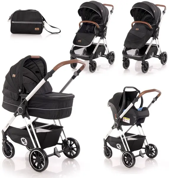 Carucior combinat 3in1 Lorelli - Angel, neagra