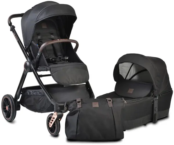 Carucior combinat Cangaroo - Macan 2 in 1, negru