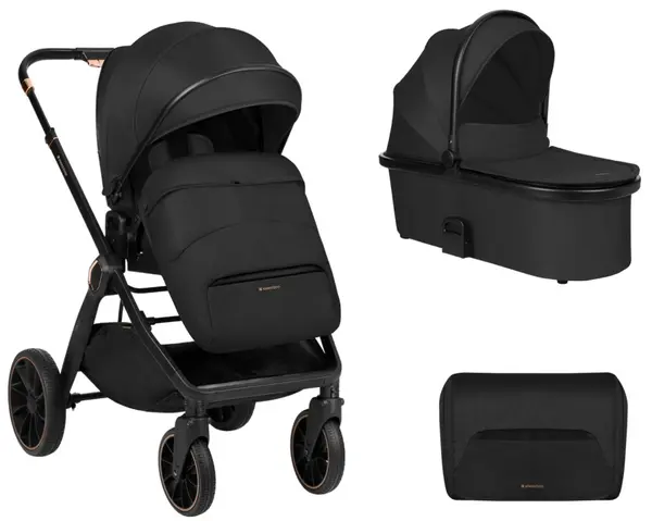 Cărucior combinat pentru bebeluși 2 în 1 KikkaBoo - Tiffany, Black