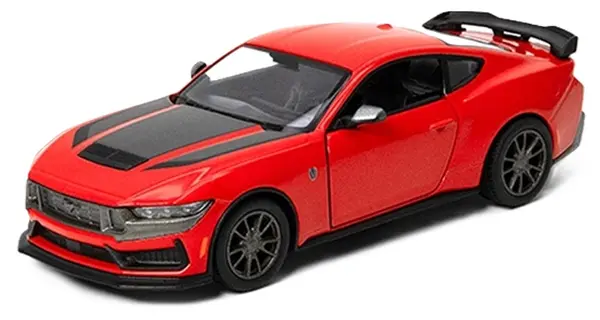Carucior metalic Kinsmart - 2024 Ford Mustang Dark Horse, 1:38, roșu
