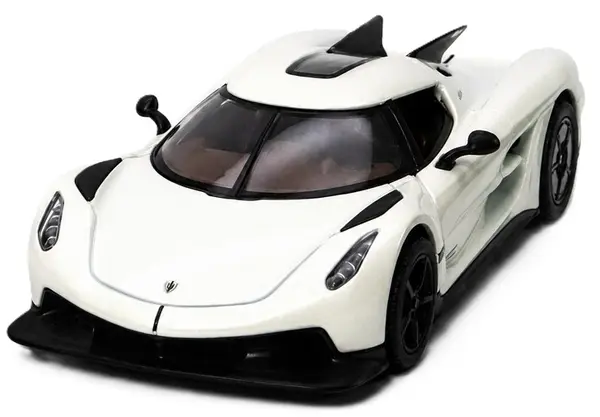 Cărucior metalic Kinsmart - Koenigsegg Jesko Absolut, 1:34, alb