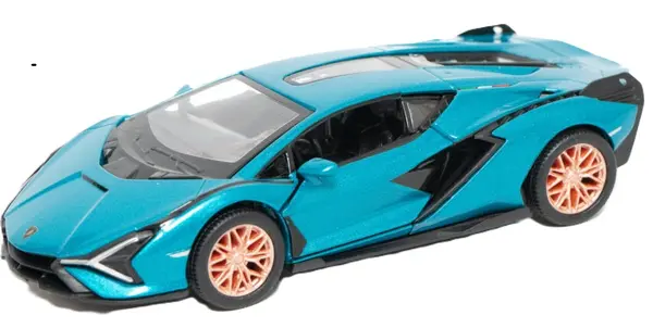 Cărucior metalic Kinsmart - Lamborghini Sián FKP 37, 1:36, albastru