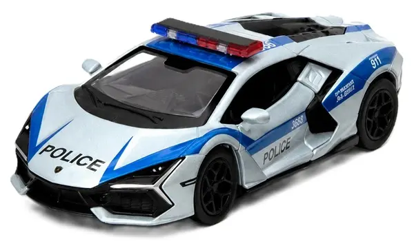 Cărucior metalic Kinsmart Police Edition - Lamborghini Revuelto, 1:38