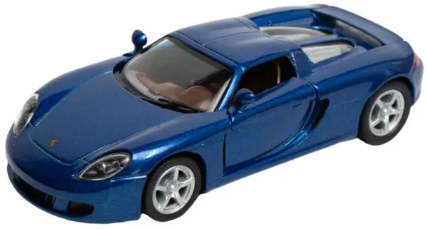 Cărucior metalic Kinsmart - Porsche Carrera GT, 1:36, albastru