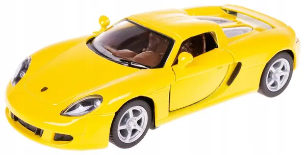 Cărucior metalic Kinsmart - Porsche Carrera GT, 1:36, galben