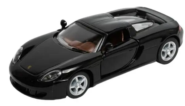 Cărucior metalic Kinsmart - Porsche Carrera GT, 1:36, negru