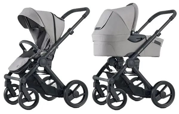 Cărucior modular 2 în 1 Mutsy Evo - Șasiu cu scaun + coș, Pebble Grey