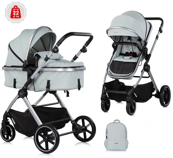 Cărucior pentru bebeluși 2 în 1 Chipolino - Pearl, matcha