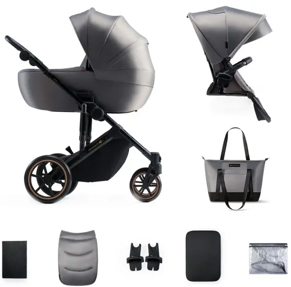 Cărucior pentru bebeluși 2 în 1 Kinderkraft - Prime 2, Shadow Grey
