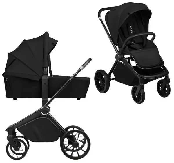 Cărucior pentru bebeluși 2 în 1 Lionelo - Mika plus, Black Onyx