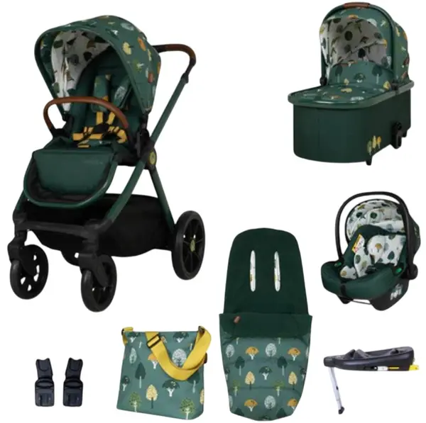 Cărucior pentru bebeluși 3 în 1 Cosatto - Giggle 4 + geantă și sac + bază IsoFix, Faraway