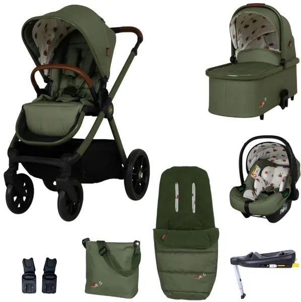 Cărucior pentru bebeluși 3 în 1 Cosatto - Giggle 4 + geantă și sac + bază IsoFix , Hoglet