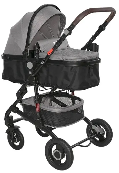 Cărucior pentru bebeluși Lorelli - Alba Premium, cu adaptoare , Opaline Grey