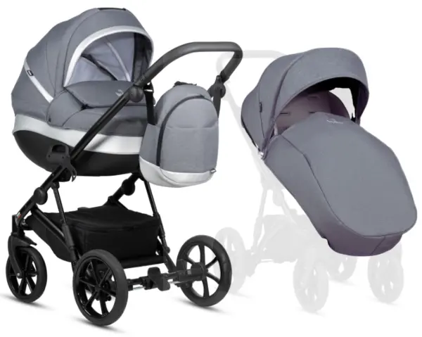 Carucior pentru copii 2 in 1 Buba - Zaza 2, Dark Grey