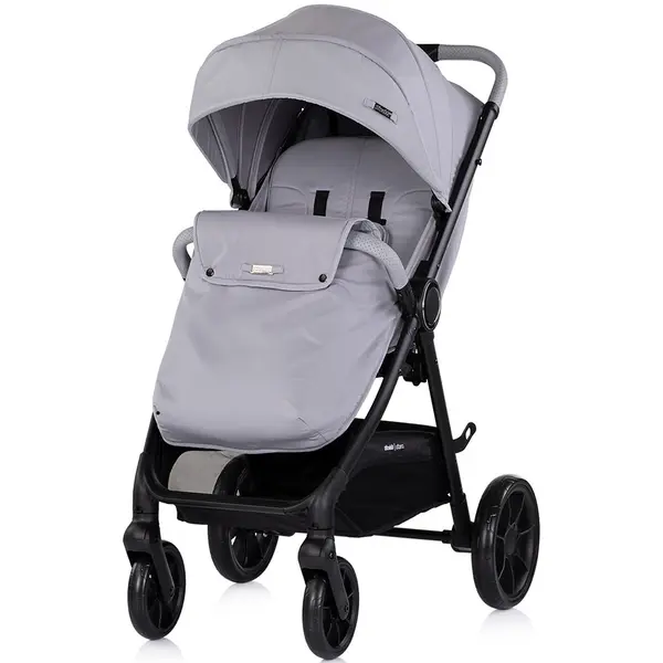 Carucior pentru copii Chipolino Ultera Platinum cu husa pentru picioare, bara detasabila, roti cu suspensii, greutate admisa 22 kg